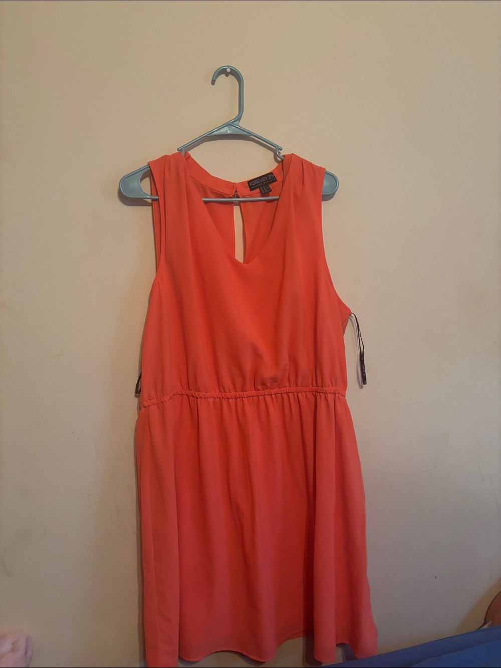 Forever 21 Coral Sleeveless Dress with Keyhole